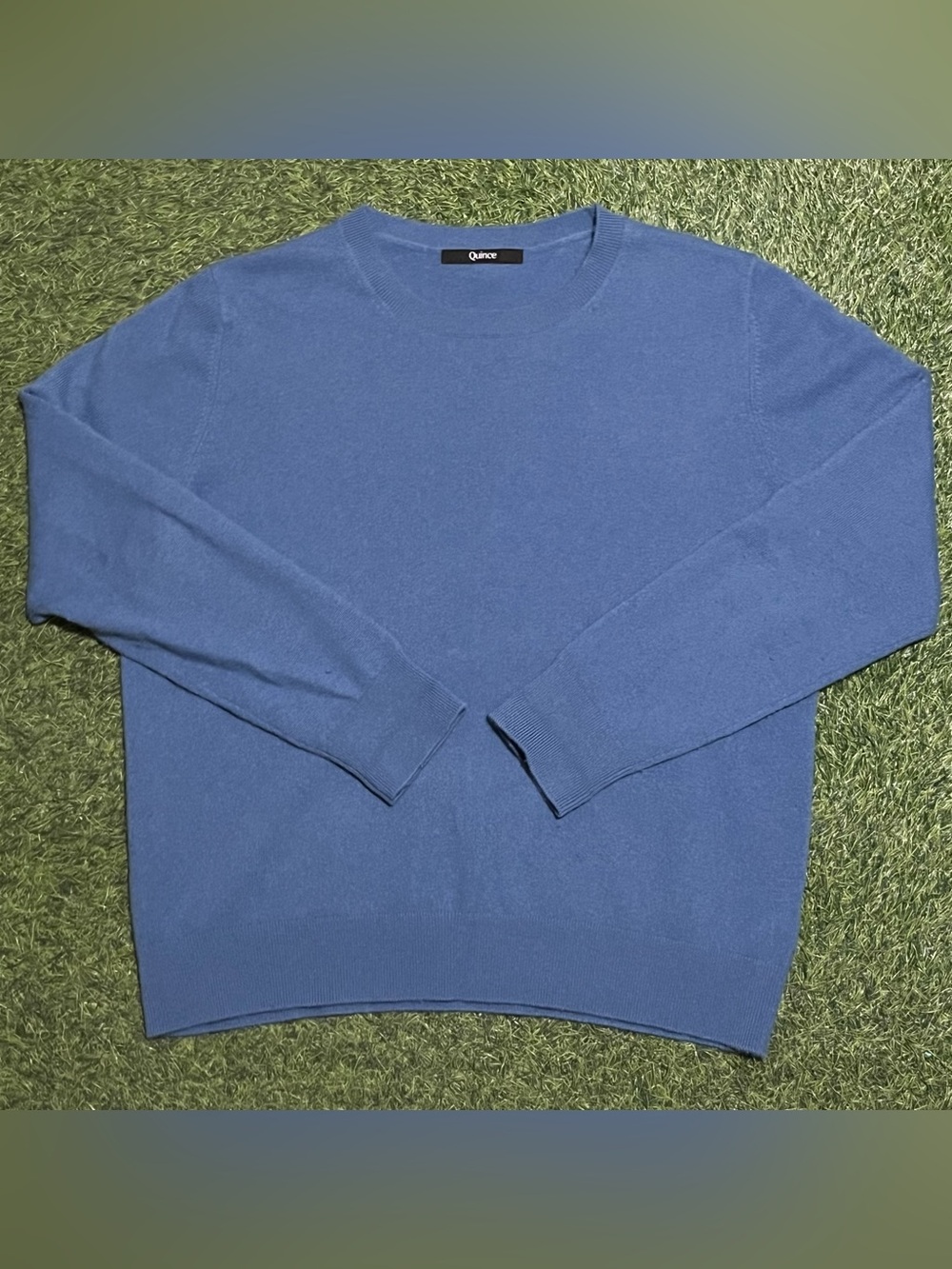 Quince Crew Neck Sweater Men’s XL Blue 100% Cashmere Knit Pullover Soft